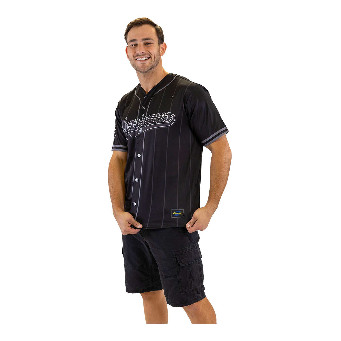Hurricanes Adult Blackout Baseball Shirt